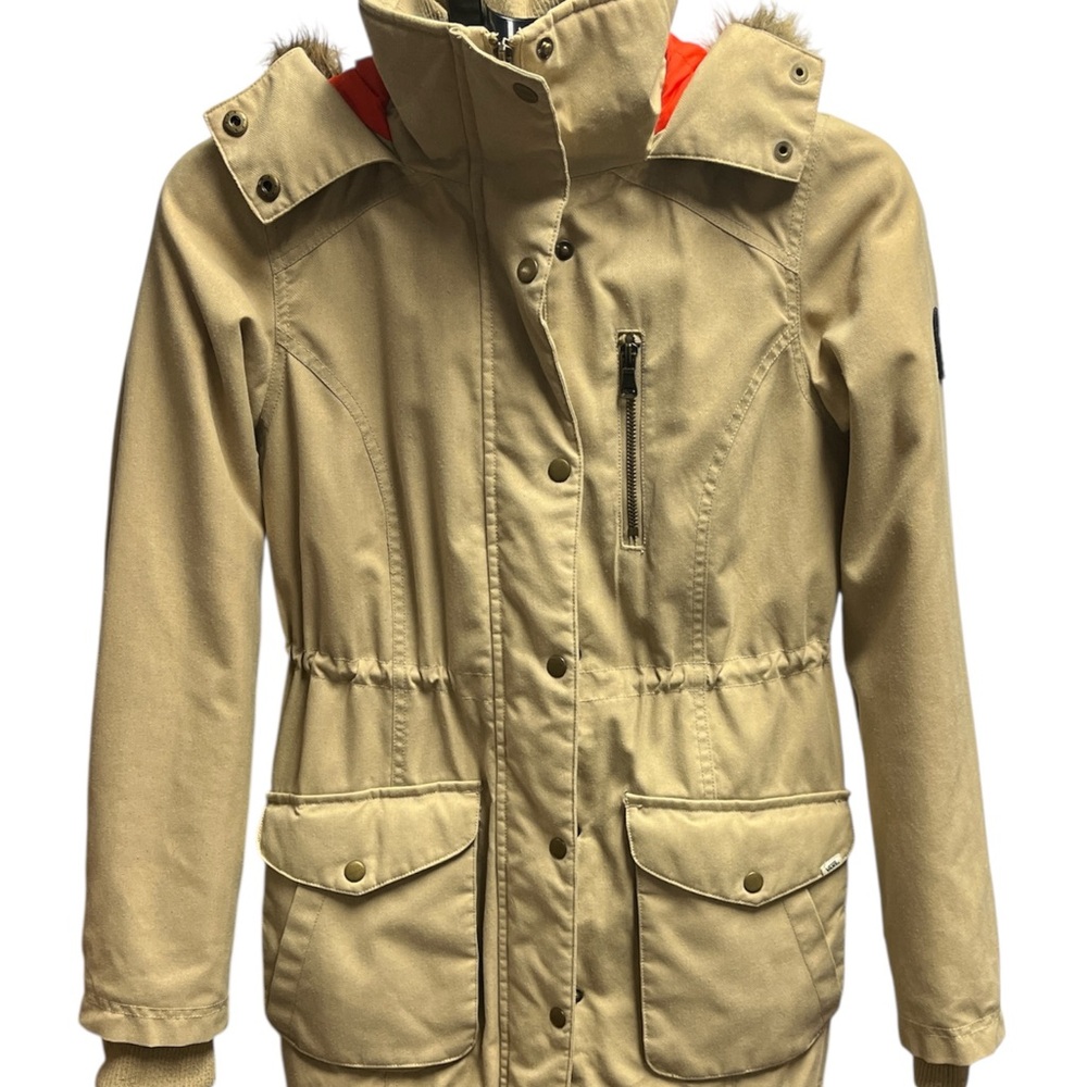 Vans Tan  Jacket with Bright Orange Interior